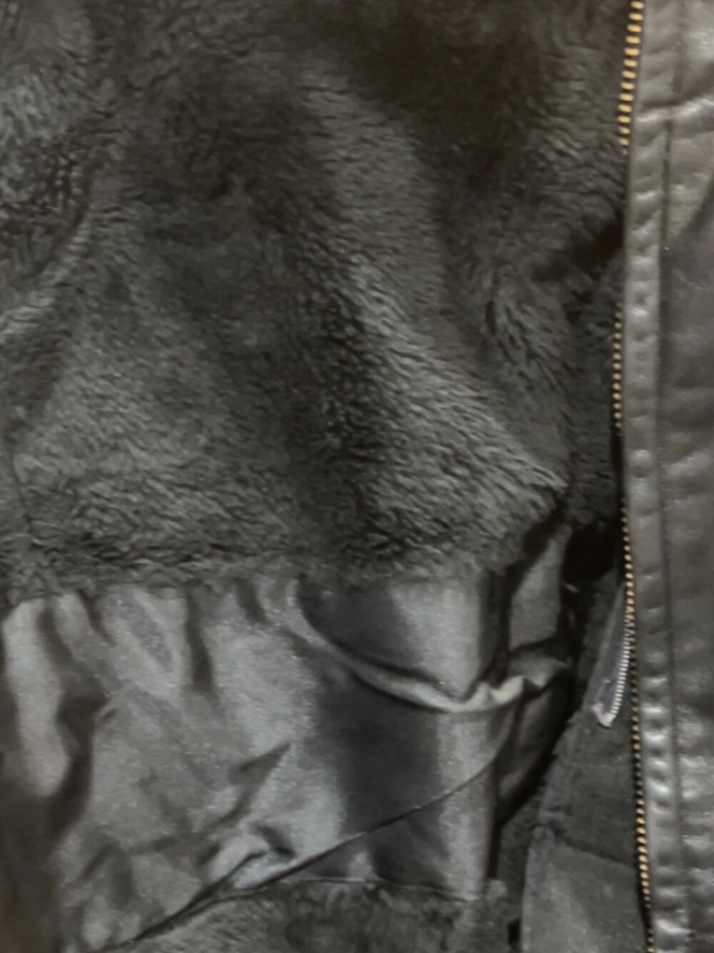 Vintage Black Leather Jacket XL Heavy, Faux Fur Lined, Hidden Pockets Durable - Picture 11 of 13